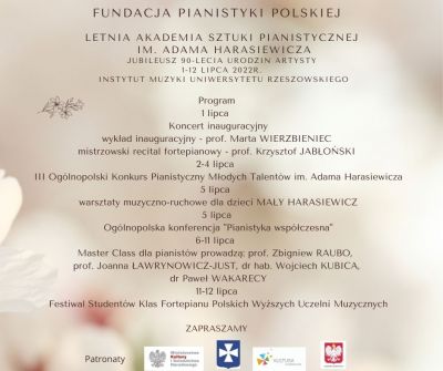 Program LETNIEJ AKADEMII SZTUKI PIANISTYCZNEJ